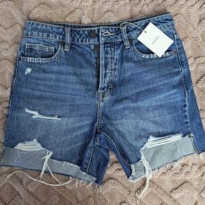 NWT HIDDEN Blue Distressed Jean Shorts with Frayed Edges